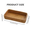 Small Wicker Tray, Rattan Tray Basket for Remotes, Keys, 8.27x4.33x1.57in