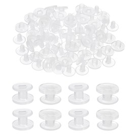 PATIKIL 8mm Chicago Screws, 40 Sets Plastic Chicago Screw Binding Post Screw Rivets Post for Leather Belt Scrapbook Photo Albums, Clear