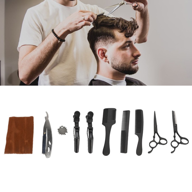 Hair Cutting Scissors Kit Clip Clipper Holder Comb Stainless Steel