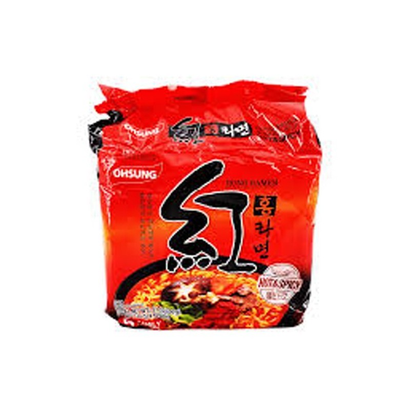 Ohsung Hong Ramen Korean Style INSTANT NOODLE SOUP, HOT Flavor