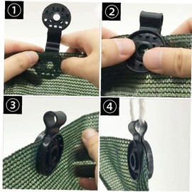 Shade Net Clip - Shade Cloth Plastic Clips Garden Tools Accessories Grommets Fabric Sunshade UV Resistant for Net, Mesh, Cover, Sunblock in Garden Backyard Greenhouse, Black (50PCS)