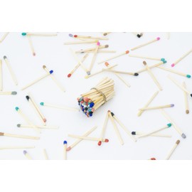 2” Inch Long Wooden Refill Matchsticks with Strike Stickers - Safety Matches Wholesale Bulk Loose by Chandler Studio (Rainbow, 100 Pieces)