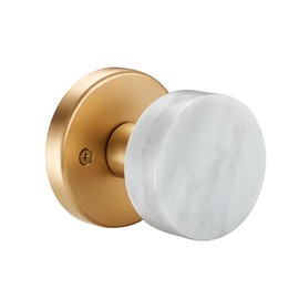 dairazan Marble Door Knob Brushed Brass - Passage for Hall Corridor Living Room Door Hardware Modern Exterior and Interior Handles(White, Passage)