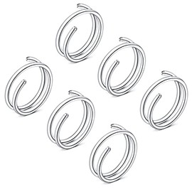 6pcs Double Hoop Nose Rings 20G 8mm Spiral Nose Ring for Single Piercing Stainless Steel Silver Black Rose Gold