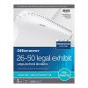 Office Depot Legal Exhibit Unpunched Dividers with Laminated Tabs, Black/White,