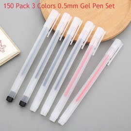 150 Pack Multicolor Gel Pens, 3 Colors Multicolor Pen Set for Drawing, Doodling Crafts Scrapbooks, Office School Supplies Students Children Craft Gift