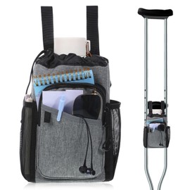 Crutch Bag Accessories Portable Crutches Padding, Lightweight, Waterproof, and Features a High-Quality Zipper, Can Hold Items Such as a Mobile Phone, Wallet, and Water Bottle