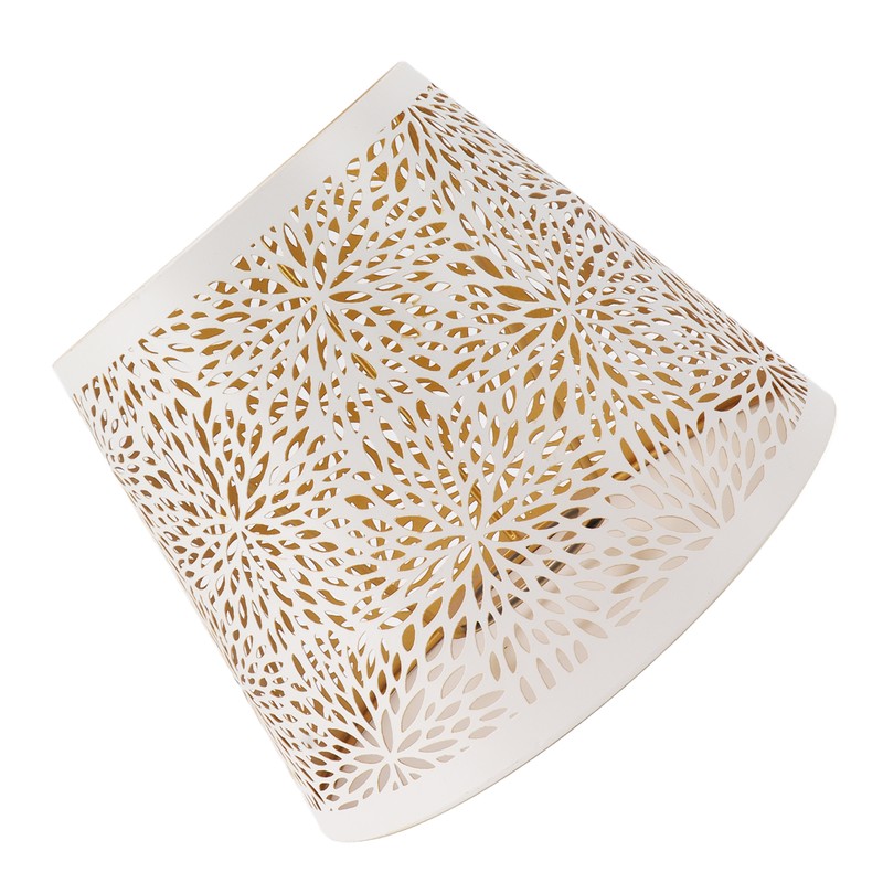 Lamp Shade E27 E26 White Carved Flower Pattern Iron Modern