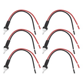 VGOL 6Pcs T10 Male Socket Extended Wire Connector Plug Adapter Assembly Holders fits 194 168 W-5W Wiring Harness for Turn Signal Lights Daytime Running Light
