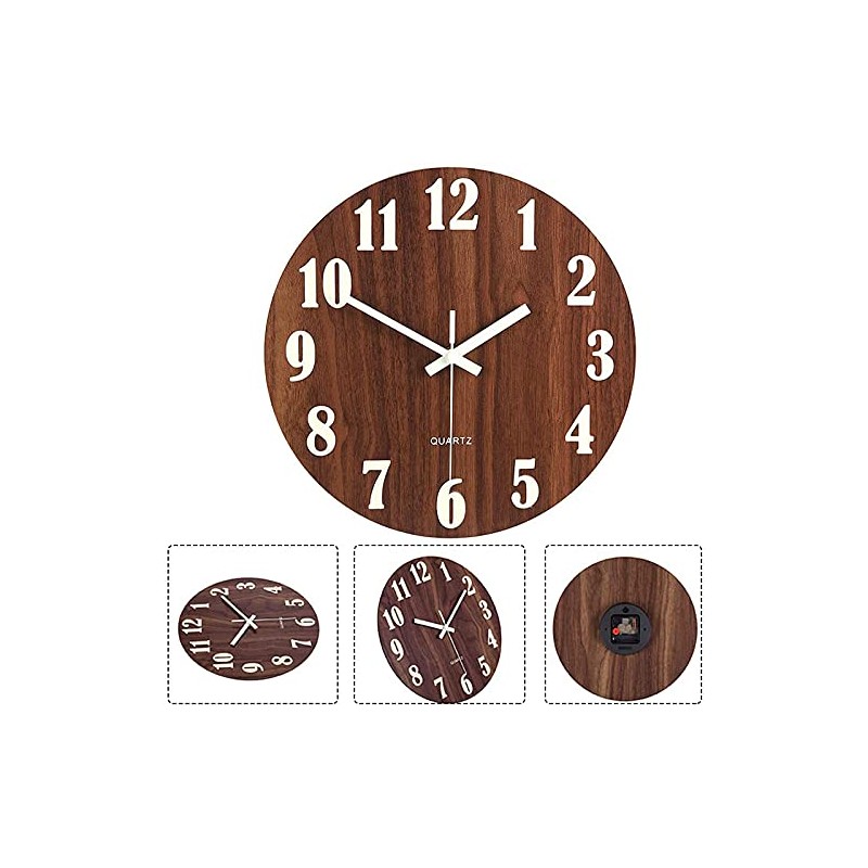 Wooden Luminous Wall Clock, Wall Clock, Silent, Automatic Glow in