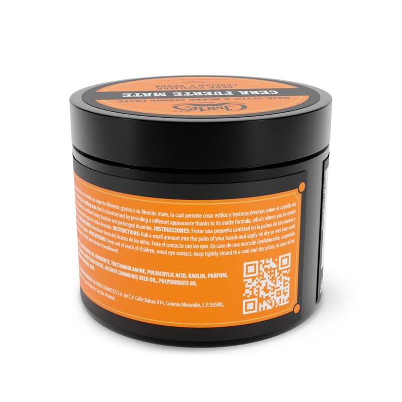 Charle's Cera Fijación Fuerte Mate 113g - Pomada Premium Para