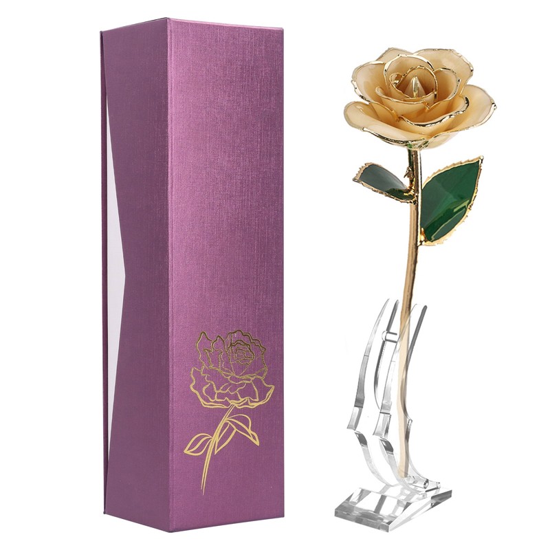Gold Rose 24K Gold Plated Rose Gift Ornament for Birthday