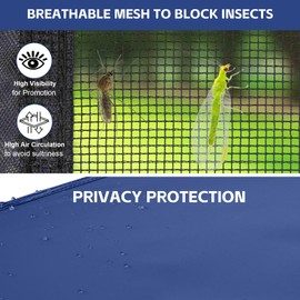 Canopy Universal Mosquito Netting Tent, Converts 10'x10' Canopy Gazebo into Camping Inner Tent, Screen House with Full PE Floors for Patio, Outdoor, Garden（TOP & Frame NOT Included） Navy Blue