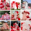 Aerdce Red and White Plaids Arch Backdrop Cover Strawberry Theme