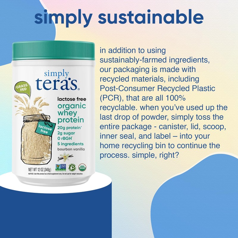 Simply tera's Lactose Free Organic Whey Protein Powder - Lactose