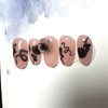 CHOK: 04 Snake biting a rose Handmade nail tip -