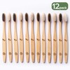Greenzla Bamboo Toothbrushes for Adults – 12 Pack Wooden Toothbrush