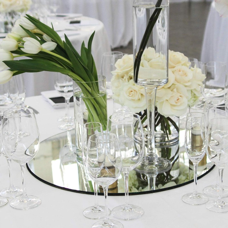 9 Inch Round Mirror for Tables at Wedding, Mirror Tiles