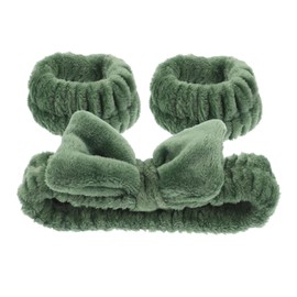 Beavorty 1 Set Skincare Headband and Wristband Set for Women Water Resistant Face Wash Headband and Absorbent Spa Wristbands Splashproof Hair and Skin Care Accessories