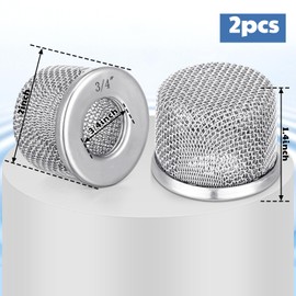 Tandefio 2 Pcs Paint Sprayer Filter Inlet Strainer Suction Hose for Airless Sprayer Replacement Stainless Steel Double Screen Filter, Pump Inlet Strainer for Industrial Plumbing(3/4" NPT Thread)