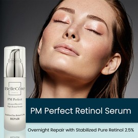 BelleCôte Retinol PM Serum for Face – Anti-Aging Skincare Routine, Retinol Skin Serums for Early Wrinkles, Lines, & Dark Spots | Rejuvenating Face Serum for All Skin Types