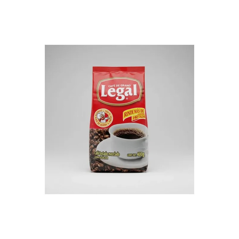 Café Legal Tostado Mezclado Con Azúcar 400 Gr Caja 12