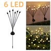 4 Pack 6 LED Solar Firefly Garden Lights with Warm