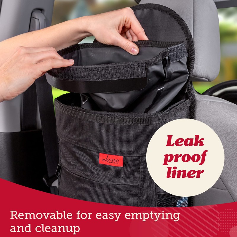 Lusso Gear Spill-Proof Car Trash Can (2.5 Gal, 2 Pack)