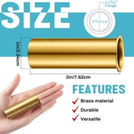 Yaocom 3 Pcs Brass Drain Tube 3 x 1 Inches Boat Drain Tube Plug Brass Boat Drain Plug Livewell Overflow Drain Tube for Boat Water Marine Transom Splashwell Livewell Transom Splashwell Installation