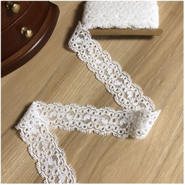1.1 inch lace Trim, 10 Yards Long White lace Ribbon, Vintange Floral lace for Garment Sewing, Handcrafts, Gift Wrapping, Wedding Decoration (10 Yards 8209White)
