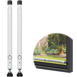 Sliding Door Security Bar, 16 to 51 Inch Adjustable Windows Security Bar, Kid and Pet Protecting Heavy Duty Window Lock Bar, White, 2 Pack