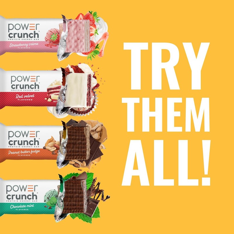Power Crunch Protein Energy Wafer Bars, Triple Chocolate, 1.4 Ounce