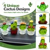 4 PCS Crystal Cactus Car Dashboard Decoration, Mini Interior Ornament