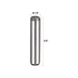 uxcell 1/8-Inch x 5/8-Inch Dowel Pins, Heat Treated Alloy Steel for Extra Hardness, Bright Finish and Accurate Alignment 10pcs