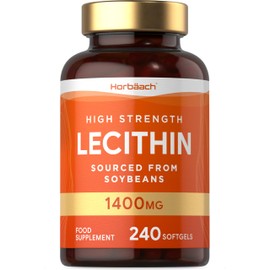 Soy Lecithin 1400mg | 240 Softgel Capsules | High Strength Lecithin Sourced from Soy Beans | Preservative Free | by Horbaach