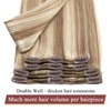 MY-LADY Clip in Hair Extensions Human Hair Thick 160g 22