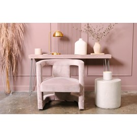 Charley&Co. Neutral Minimalistic Cement Candle Holders - Designed to fit a Standard 14.5oz 3-Wick Candle or Smaller (1, Deep Blush)