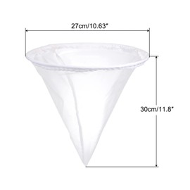 uxcell 60 Mesh Paint Filter Bag 10.6" Dia Cone Shape Nylon Strainer for Filtering Paint, Gasoline, Fuel, Home Brewing