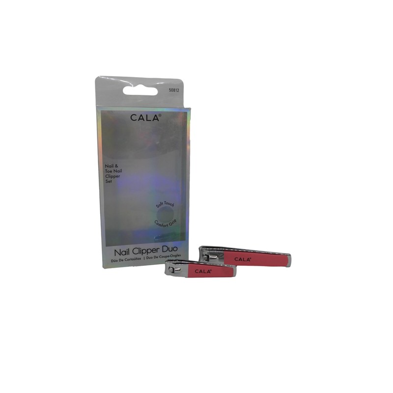 Cala Soft touch coral nail clipper duo