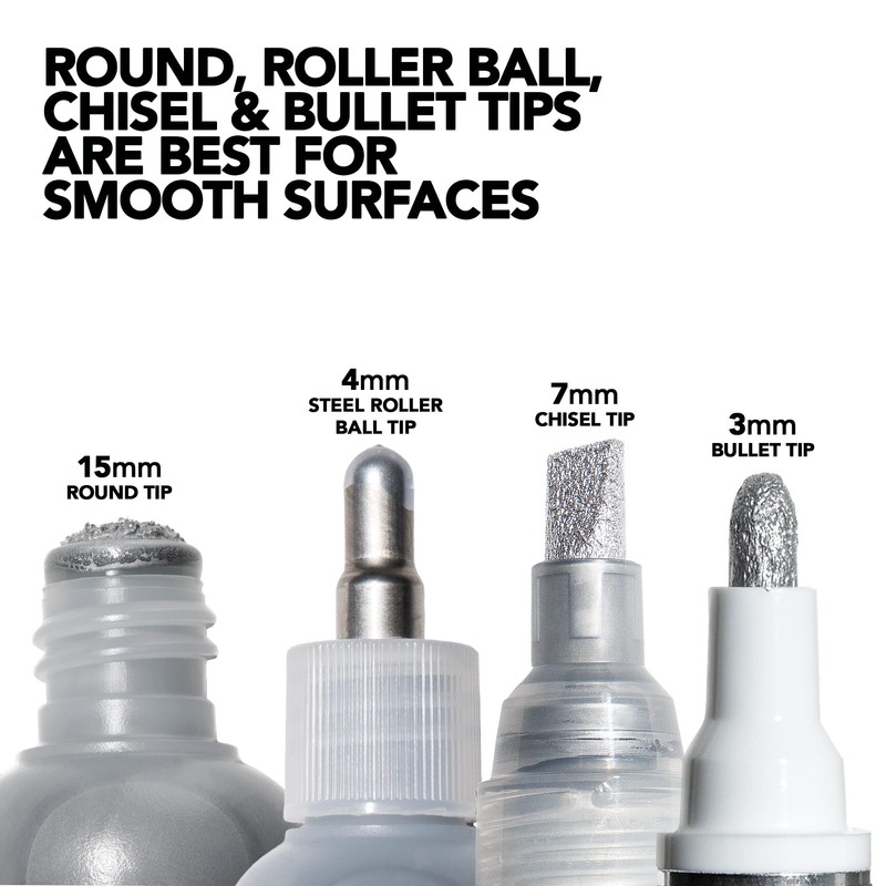Krink Silver 4-Pc Marker Set - Multi-Surface Graffiti Markers with