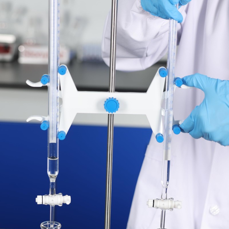 StonyLab Aluminum Double Burette Clamp, Adjustable Double Burette Clamp Buret