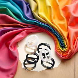 Zhuluck 6 Pcs 5cm Fashion Resin T Shirt Clips Simple Tee Shirt Rings Clasps Elegant Scarf Buckles Slides Waistband Neckerchief Clasps for Women Girls, Buckles, Fasteners Sewing Supplies