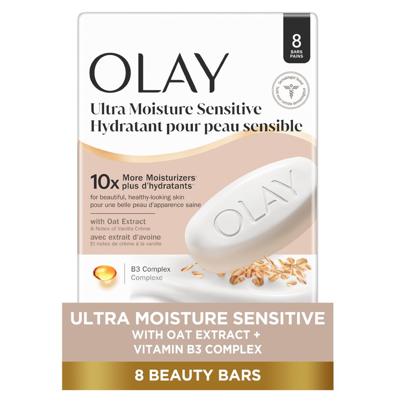 Olay Beauty Bar for Sensitive Skin, Ultra Moisture, 10x More