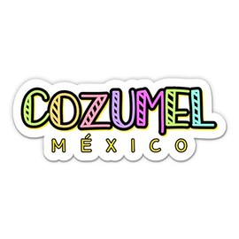 Squiddy Cozumel Mexico Vacation - Vinyl Sticker Decal for Phone, Laptop, Water Bottle (3" Wide)