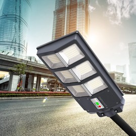 Gebosun 800W Solar Street Lights Outdoor,7000K 80000LM Dusk to Dawn Solar Security Flood Lights LED Wide Angle Lamp with Remote Control for Basketball Court, Road, Playground