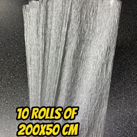 Crepe Paper Metallic 10 Rolls  of 79x20 Inches ( Pascua ):_SILVER / PLATEADO