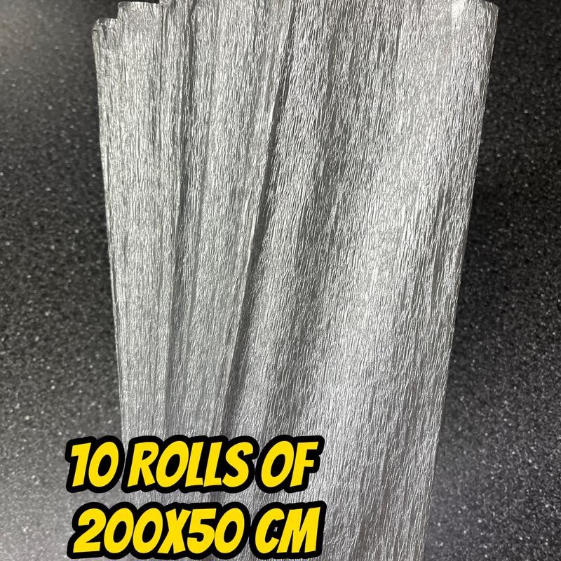 Crepe Paper Metallic 10 Rolls of 79x20 Inches ( Pascua
