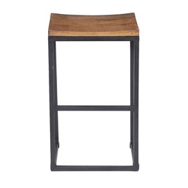 Kosas Home PL11553 Davidson Counter Stool, 24", Hand-Distressed Natural Finish with Black Base