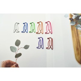 60 pcs Cute Paper Clips, Penguin Shaped Paper Clips Bookmarks, Penguin Gifts for Women Kids Coworkers Teachers