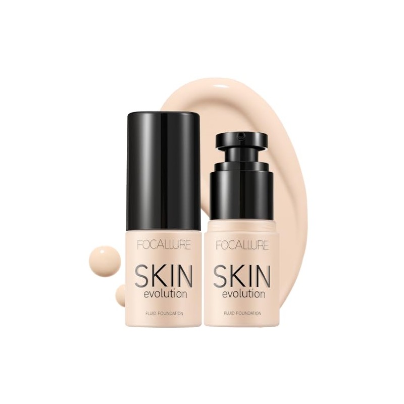FOCALLURE- 2 piezas de base líquida, base Skin Evolution +